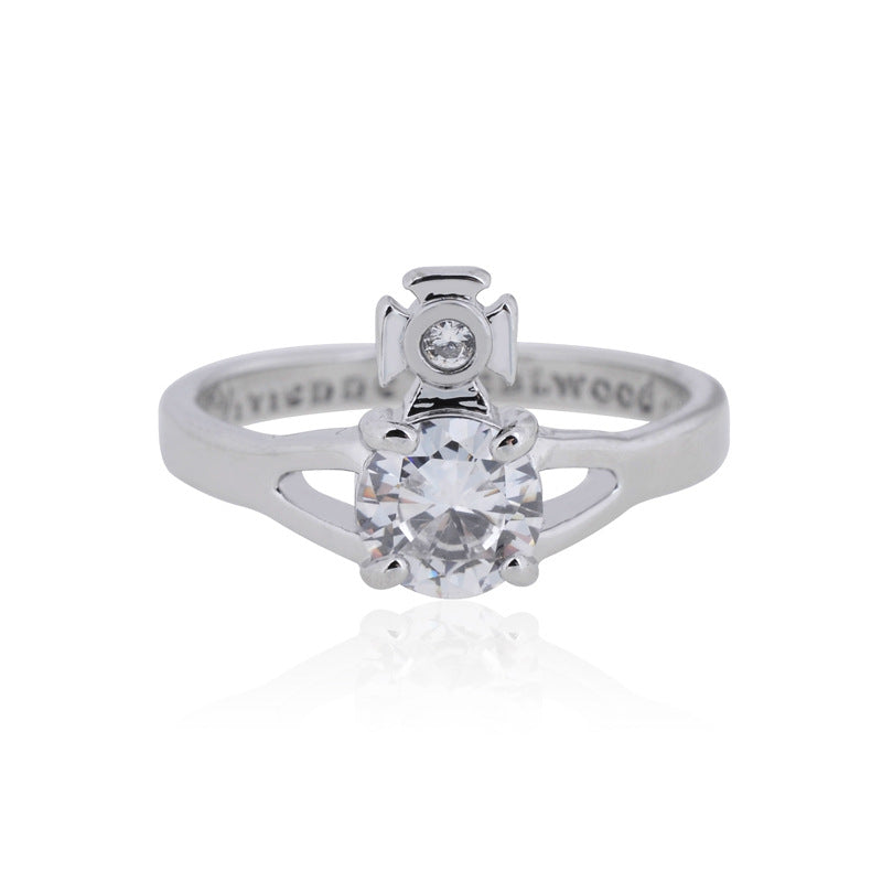 Vivienne Westwood single Rhinestone ring ins simple and advanced sense