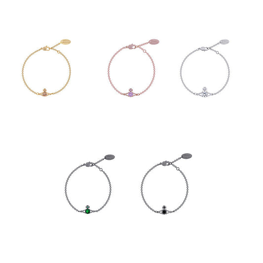 Vivienne Westwood four-claw zircon bracelet simple advanced all-match ins