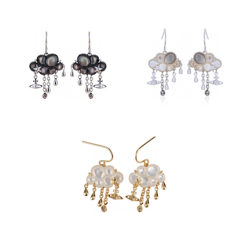 Vivienne Westwood vintage distressed a little cloud earrings women punk spot accessories