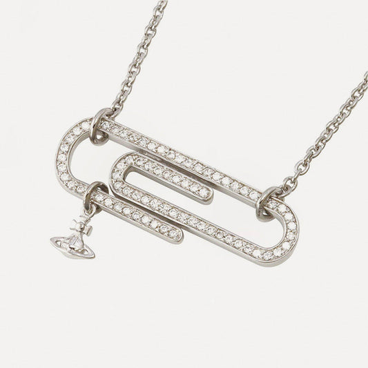 Vivienne Westwood inlaid back pin necklace pendant