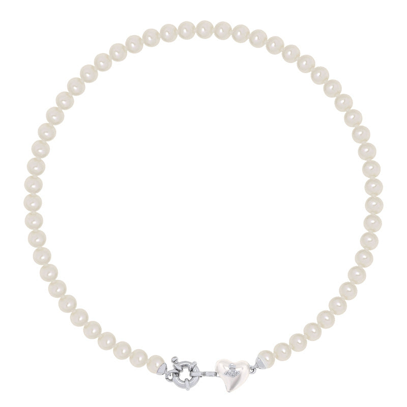 Vivienne Westwood big pearl heart necklace