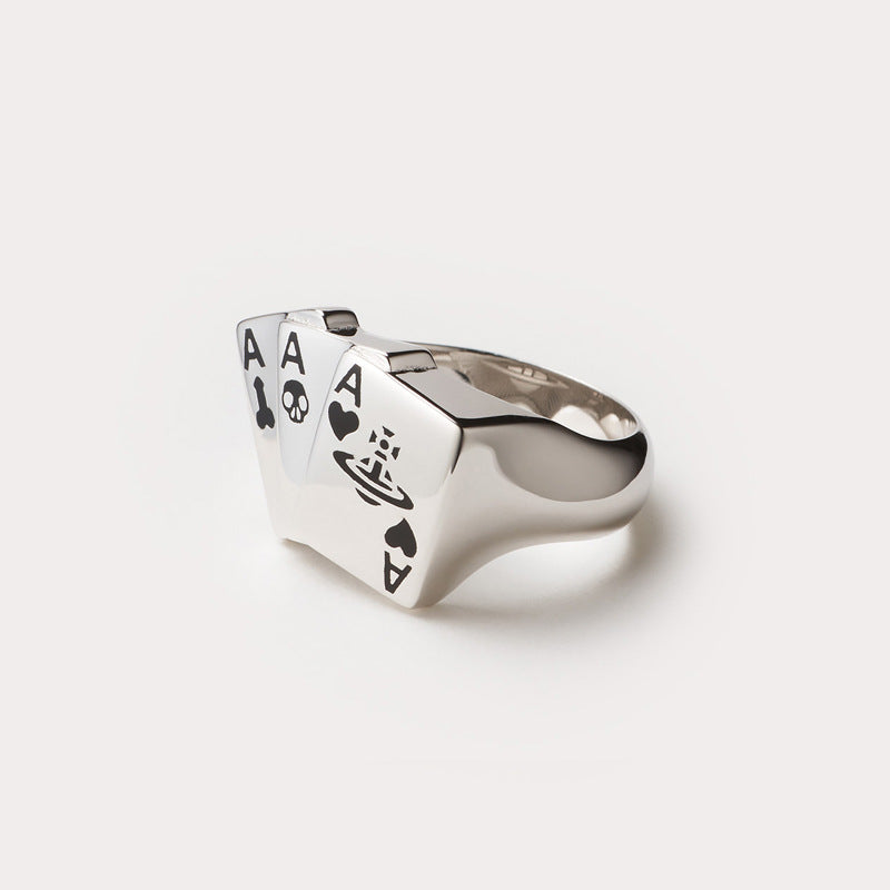 Vivienne Westwood poker ring simple couple couple rings European and American style
