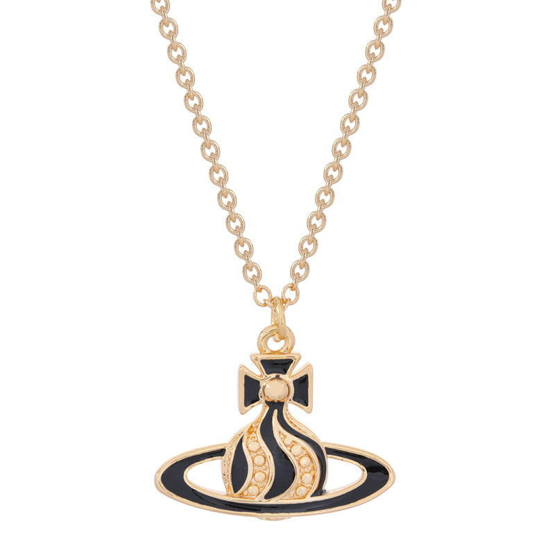 Vivienne Westwood twisted water ripple cream paint pendant necklace
