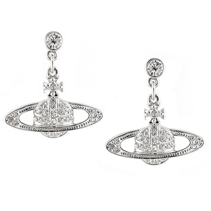 Vivienne Westwood full diamond classic orb eardrops