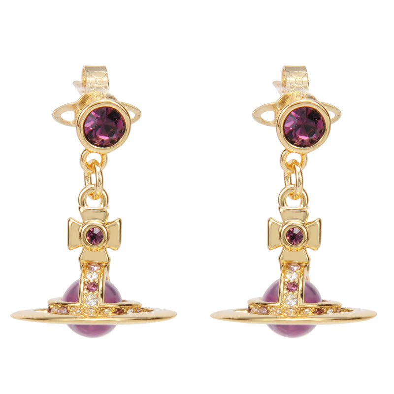Vivienne Westwood 6MM orb lettering glass bead earring