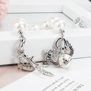 Vivienne Westwood large and small pearls wings Paw bracelet niche European and American punk fashion