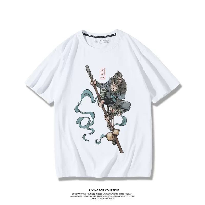 Black Myth Wukong Game Same StylesteamGreat Sage Qi Derivative Short SleevesTT Shirt Baby Boy and Girl Summer Cotton Half Sleeve