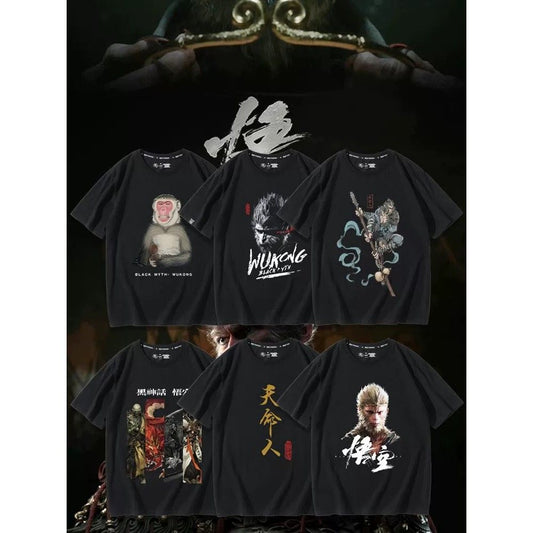 Black Myth Wukong Game Same StylesteamGreat Sage Qi Derivative Short SleevesTT Shirt Baby Boy and Girl Summer Cotton Half Sleeve