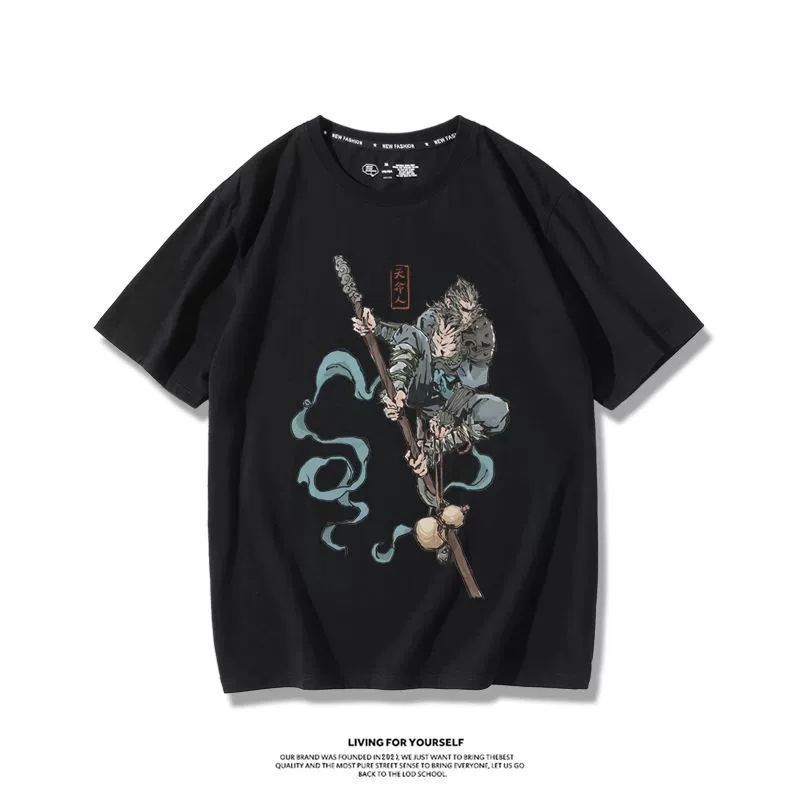 Black Myth Wukong Game Same StylesteamGreat Sage Qi Derivative Short SleevesTT Shirt Baby Boy and Girl Summer Cotton Half Sleeve