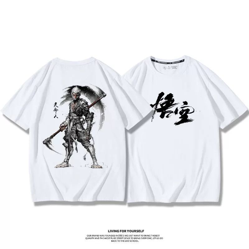 Black Myth Wukong Game Same StylesteamGreat Sage Qi Derivative Short SleevesTT Shirt Baby Boy and Girl Summer Cotton Half Sleeve