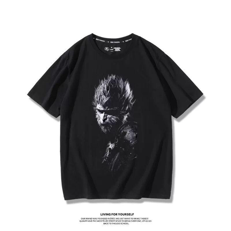 Black Myth Wukong Game Same StylesteamGreat Sage Qi Derivative Short SleevesTT Shirt Baby Boy and Girl Summer Cotton Half Sleeve