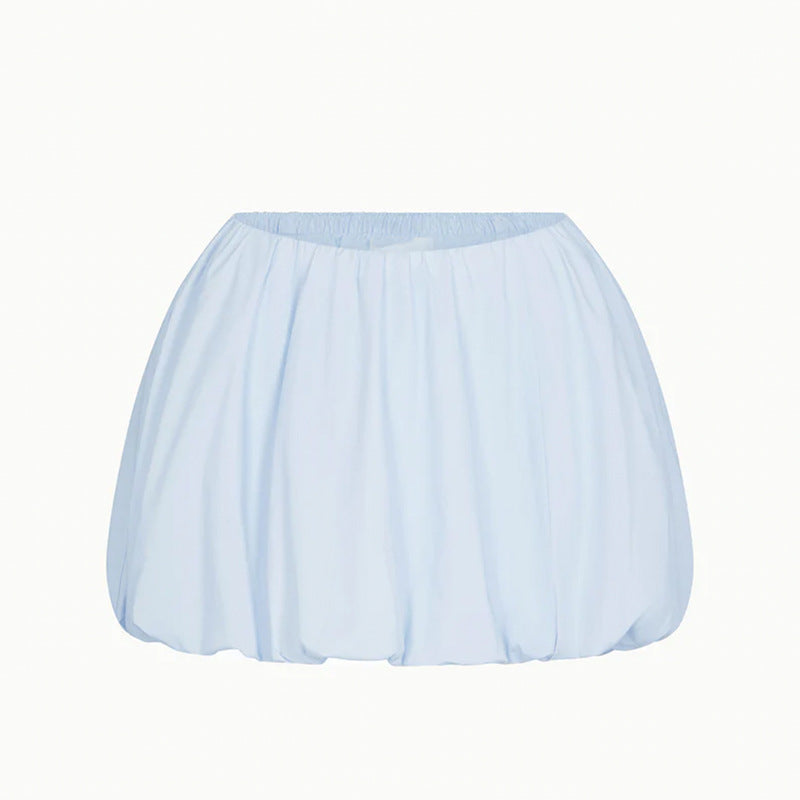 insKardashiankhySame Style Retro French Pastoral Vacation Style Hot Girl Sexy Skirt Bubble Bud Skirt