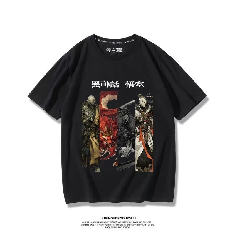 Black Myth Wukong Game Same StylesteamGreat Sage Qi Derivative Short SleevesTT Shirt Baby Boy and Girl Summer Cotton Half Sleeve