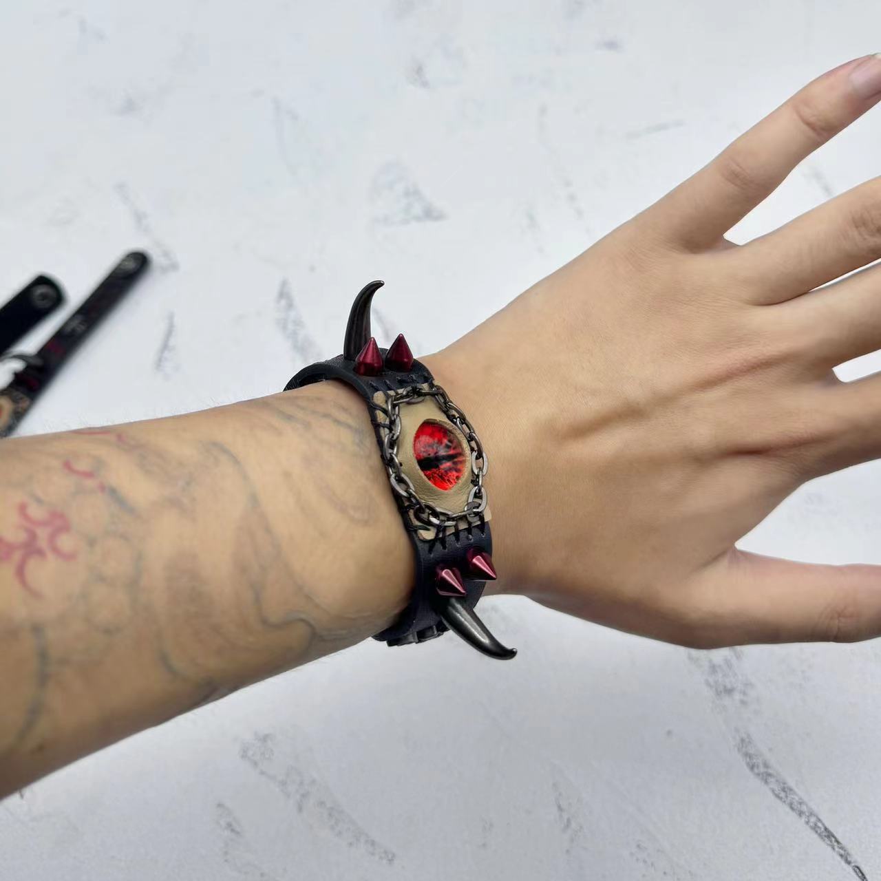 Handmade Dark American Bracelet Asian Culture Advanced Niche Trend Advanced Little Devil Heavy Industry Punk Bracelet